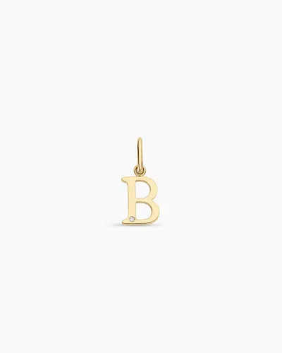 Gorjana 14k Diamond Vintage Alphabet Charm In 14k Solid Gold