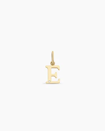 Gorjana 14k Diamond Vintage Alphabet Charm In 14k Solid Gold