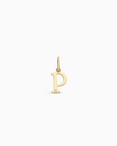 Gorjana 14k Diamond Vintage Alphabet Charm In 14k Solid Gold