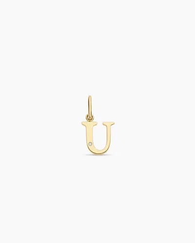 Gorjana 14k Diamond Vintage Alphabet Charm In 14k Solid Gold