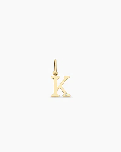 Gorjana 14k Diamond Vintage Alphabet Charm In 14k Solid Gold