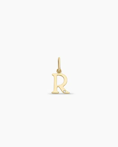 Gorjana 14k Diamond Vintage Alphabet Charm In 14k Solid Gold