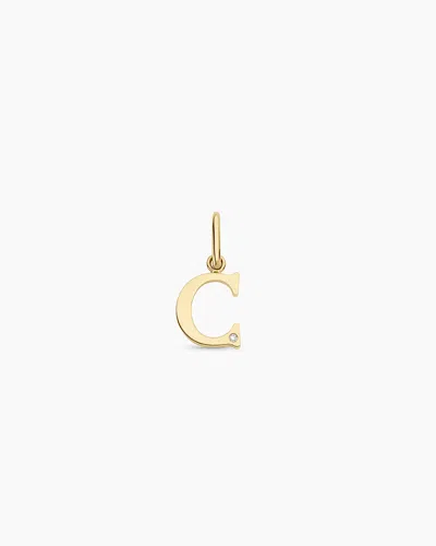 Gorjana 14k Diamond Vintage Alphabet Charm In 14k Solid Gold