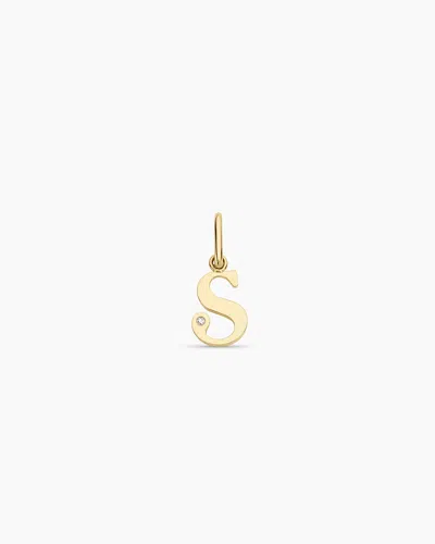 Gorjana 14k Diamond Vintage Alphabet Charm In 14k Solid Gold