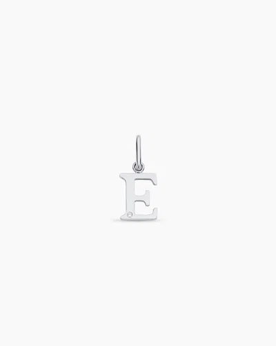 Gorjana 14k Diamond Vintage Alphabet Charm In 14k Solid White Gold
