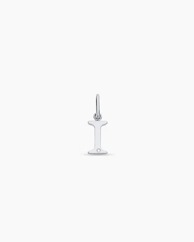 Gorjana 14k Diamond Vintage Alphabet Charm In 14k Solid White Gold