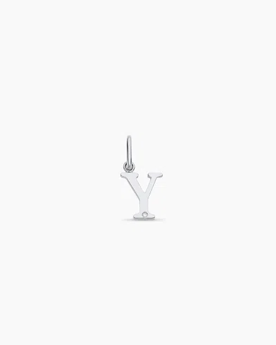 Gorjana 14k Diamond Vintage Alphabet Charm In 14k Solid White Gold