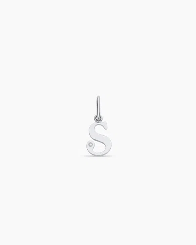 Gorjana 14k Diamond Vintage Alphabet Charm In 14k Solid White Gold