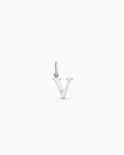 Gorjana 14k Diamond Vintage Alphabet Charm In 14k Solid White Gold