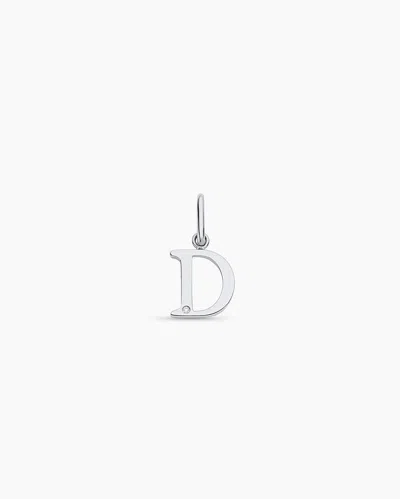 Gorjana 14k Diamond Vintage Alphabet Charm In 14k Solid White Gold