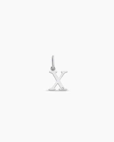 Gorjana 14k Diamond Vintage Alphabet Charm In 14k Solid White Gold