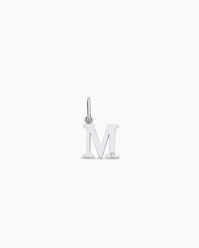 Gorjana 14k Diamond Vintage Alphabet Charm In 14k Solid White Gold
