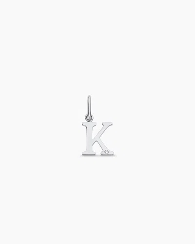 Gorjana 14k Diamond Vintage Alphabet Charm In 14k Solid White Gold