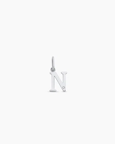 Gorjana 14k Diamond Vintage Alphabet Charm In 14k Solid White Gold