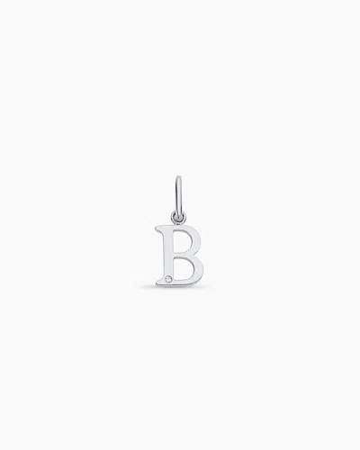 Gorjana 14k Diamond Vintage Alphabet Charm In 14k Solid White Gold