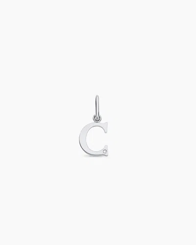 Gorjana 14k Diamond Vintage Alphabet Charm In 14k Solid White Gold