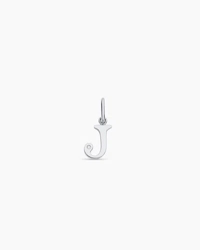 Gorjana 14k Diamond Vintage Alphabet Charm In 14k Solid White Gold