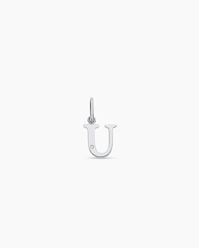 Gorjana 14k Diamond Vintage Alphabet Charm In 14k Solid White Gold