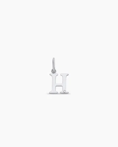 Gorjana 14k Diamond Vintage Alphabet Charm In 14k Solid White Gold
