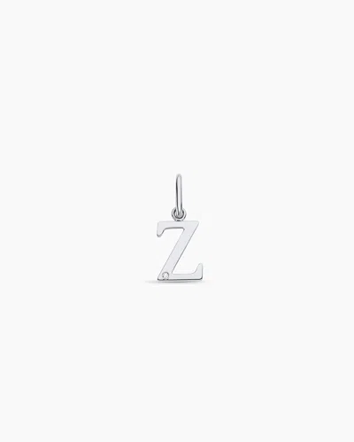 Gorjana 14k Diamond Vintage Alphabet Charm In 14k Solid White Gold