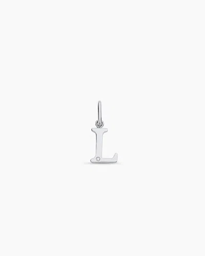 Gorjana 14k Diamond Vintage Alphabet Charm In 14k Solid White Gold