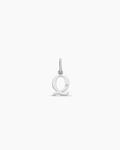 Gorjana 14k Diamond Vintage Alphabet Charm In 14k Solid White Gold