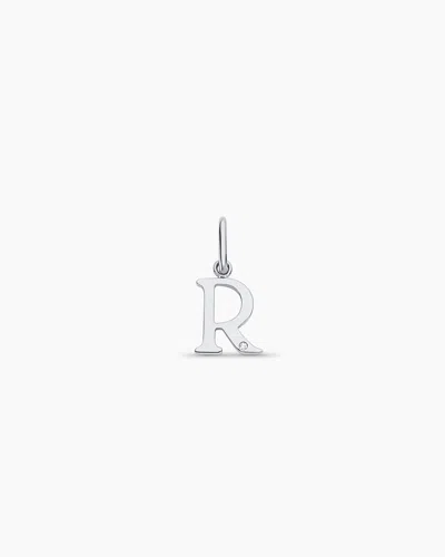 Gorjana 14k Diamond Vintage Alphabet Charm In 14k Solid White Gold