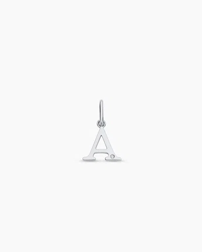 Gorjana 14k Diamond Vintage Alphabet Charm In 14k Solid White Gold