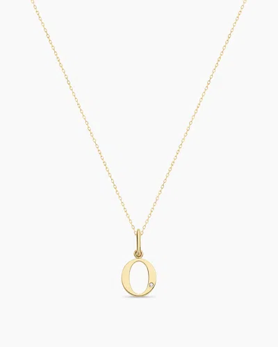 Gorjana 14k Diamond Vintage Alphabet Charm Necklace In 14k Solid Gold