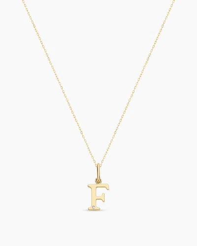 Gorjana 14k Diamond Vintage Alphabet Charm Necklace In 14k Solid Gold