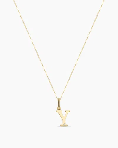 Gorjana 14k Diamond Vintage Alphabet Charm Necklace In 14k Solid Gold