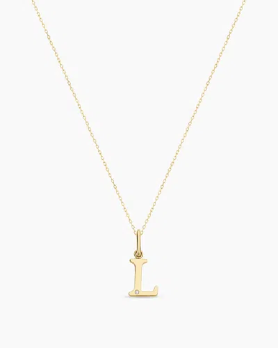 Gorjana 14k Diamond Vintage Alphabet Charm Necklace In 14k Solid Gold