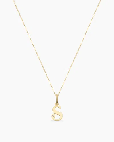 Gorjana 14k Diamond Vintage Alphabet Charm Necklace In 14k Solid Gold