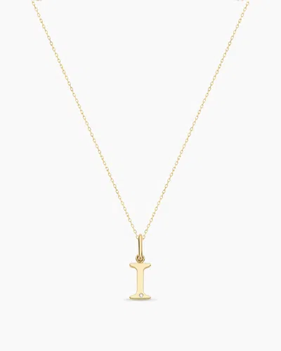Gorjana 14k Diamond Vintage Alphabet Charm Necklace In 14k Solid Gold
