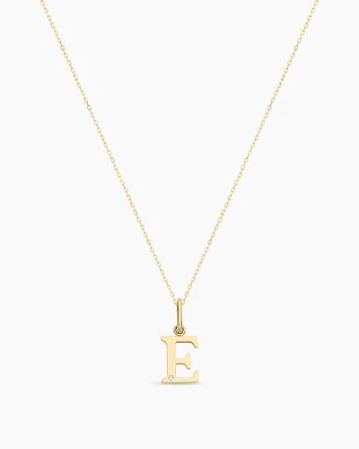 Gorjana 14k Diamond Vintage Alphabet Charm Necklace In 14k Solid Gold