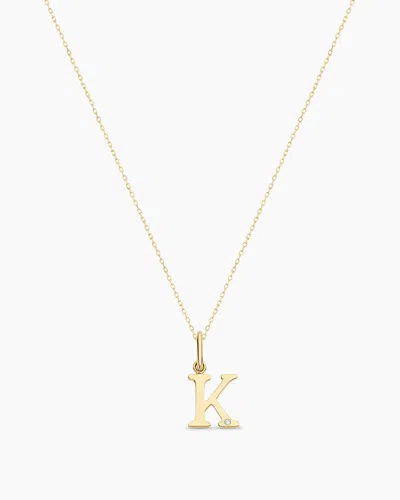 Gorjana 14k Diamond Vintage Alphabet Charm Necklace In 14k Solid Gold