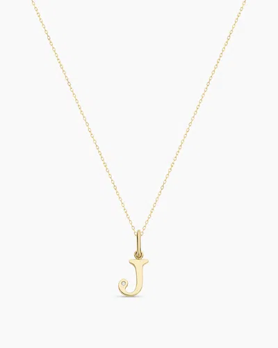 Gorjana 14k Diamond Vintage Alphabet Charm Necklace In 14k Solid Gold
