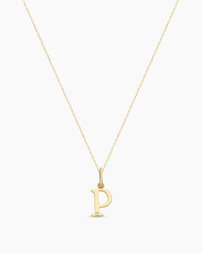 Gorjana 14k Diamond Vintage Alphabet Charm Necklace In 14k Solid Gold