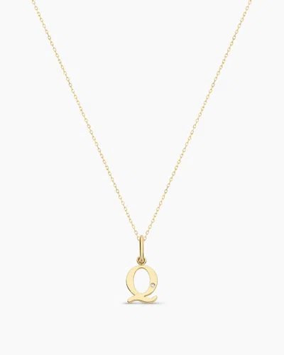 Gorjana 14k Diamond Vintage Alphabet Charm Necklace In 14k Solid Gold