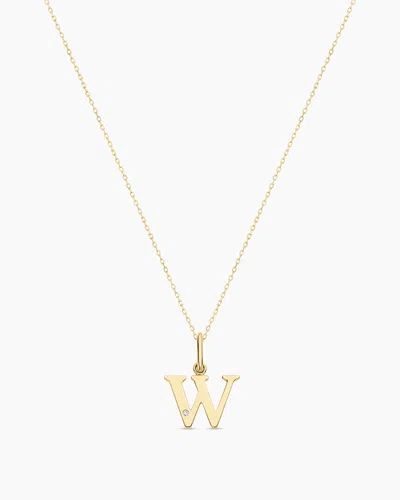 Gorjana 14k Diamond Vintage Alphabet Charm Necklace In 14k Solid Gold