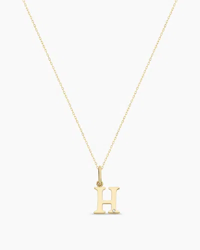Gorjana 14k Diamond Vintage Alphabet Charm Necklace In 14k Solid Gold