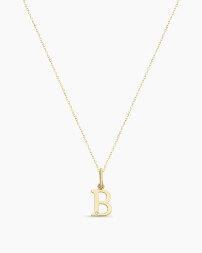 Gorjana 14k Diamond Vintage Alphabet Charm Necklace In 14k Solid Gold