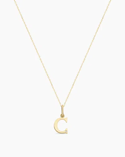 Gorjana 14k Diamond Vintage Alphabet Charm Necklace In 14k Solid Gold