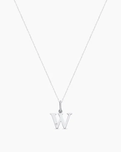 Gorjana 14k Diamond Vintage Alphabet Charm Necklace In 14k Solid White Gold