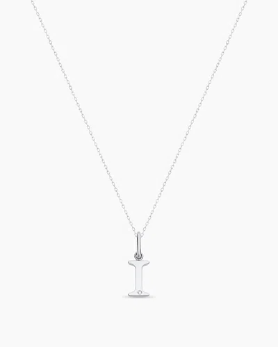 Gorjana 14k Diamond Vintage Alphabet Charm Necklace In 14k Solid White Gold