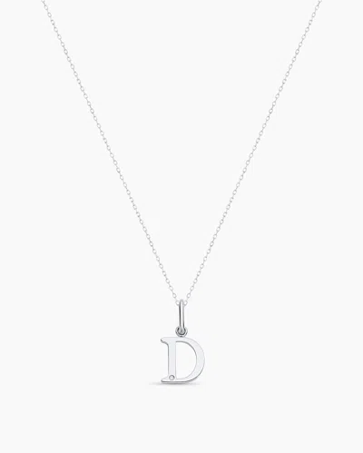 Gorjana 14k Diamond Vintage Alphabet Charm Necklace In 14k Solid White Gold
