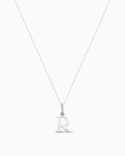 Gorjana 14k Diamond Vintage Alphabet Charm Necklace In 14k Solid White Gold