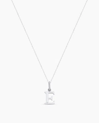 Gorjana 14k Diamond Vintage Alphabet Charm Necklace In 14k Solid White Gold