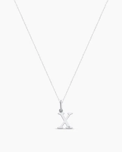 Gorjana 14k Diamond Vintage Alphabet Charm Necklace In 14k Solid White Gold