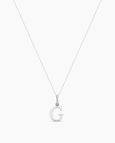 Gorjana 14k Diamond Vintage Alphabet Charm Necklace In 14k Solid White Gold